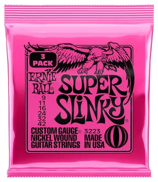Ernie Ball Electric Guitar Strings Ernie Ball 9-42 Super Slinky X3 SETS 100% Genuine