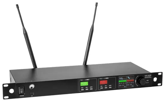 Omnitronic UHF-602 2-Kanal Funkmikrofon-System 823-832/863-865 MHz