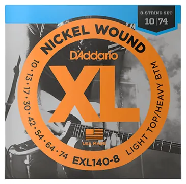 D'Addario EXL140-8 Light Top/Heavy Bottom 8-Strings Electric Guitar Strings