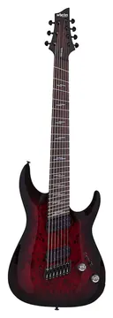 Schecter Omen 7 Ms Elite Nero Ciliegia Burst