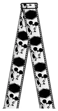 Buckle Down Mickey Film Strip White/Black Guitar Strap