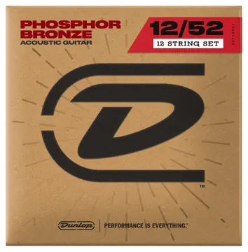 Jim Dunlop DAP1252L Phosphor Bronze Acoustic 12-52 Saiten für Akustikgitarre 12-string