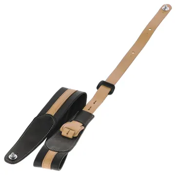 Gewa 531.389 Gitarrengurt Prestige 65 padded Security Locks Ledergurt (65mm), black punctured