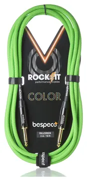 Bespeco Cavo Strumenti Jack Mono Jack Mono Mt 4,5 Rockit Guaina Verde