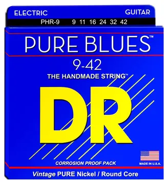 DR STRINGS PHR-9 Pure Blues Lite CORDE PER CHITARRA ELETTRICA NICKEL WOUND 009/042