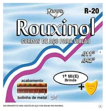 Rouxinol Encordoamento Rouxinol Violão Aço R20 c/ Bolinha de Metal