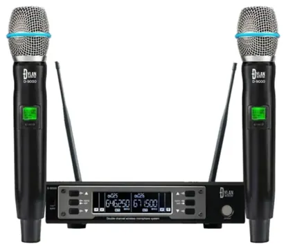 Dylan Microfone S/ Fio Dylan Duplo Mão D9000S C/ Bateria Recarregavel