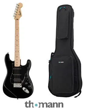 Squier Sonic Strat HSS Black Bundle