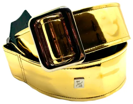 Get'M Get'M Mirror Reflective Gold Gurt