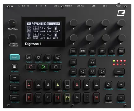 Elektron DIGITONE II BLACK Sintetizzatore Polifon. e Sequencer a 16Trk 128 slot