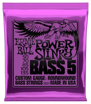 Ernie Ball Power Slinky 5-STRING Nickel Wound Electric Bass Strings 50-135 Gauge