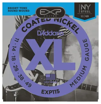 D'Addario EXP115 Coated Nickel Plated Electric Strings 11-49