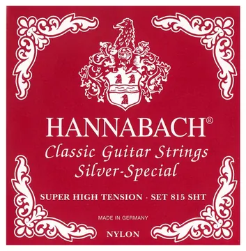 Hannabach 815 SHT Silver Super High Tension E1-E6 Saiten für Konzertgitarre, rot