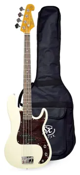 SX Baixo Sx Spb62+ 4 Cordas Branco Vintage Com Bag Bb400