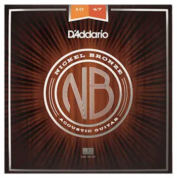 D'Addario NB1047 Extra Light Acoustic Guitar Strings Nickel Bronze