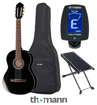 Thomann Classic Guitar 3/4 Blac Bundle