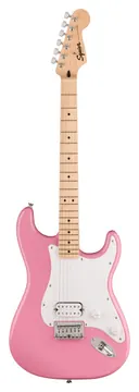 Fender Squier Sonic Stratocaster HT H MN White Pickguard Flash Pink