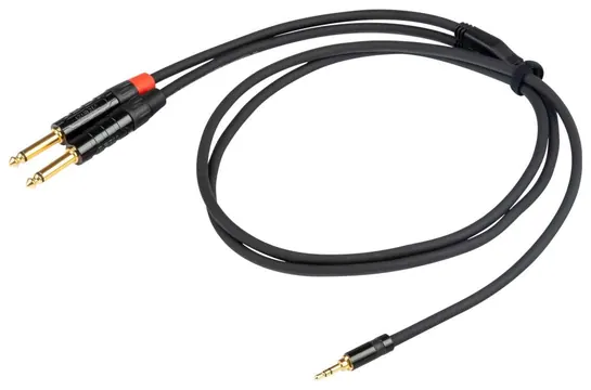 Proel CHLP170LU5 Cavo audio con nodo a Y e jack 3.5 Stereo a 2 jack 6.3 Mono 5mt