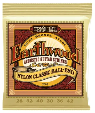 Ernie Ball Encordoamento para Violão de Nylon Ernie Ball Earthwood - Modelo 80/20 (P02069)