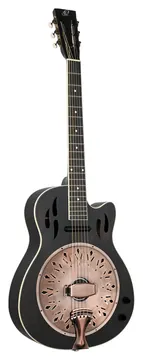 Ortega RRG40CE-DBK-L Americana Lefthand Resonator Akustik-Gitarre, Distressed Black