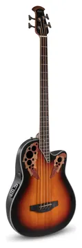 Ovation CEB44-1N Celebrity Elite Plus Bass Mid Cut Roundback Elektro-Akustik-Bass, new england burst