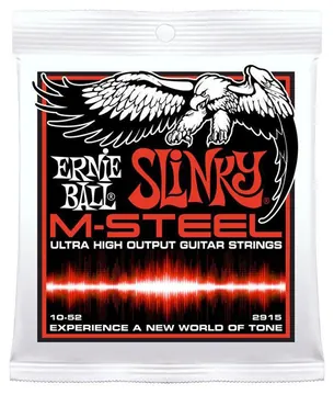 Ernie Ball 2915 Skinny Top Heavy Bottom Slinky M-Steel Set, 10-52