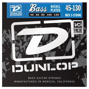 Dunlop Nickel 5-String Bass String Set | 45-130 Gauge