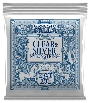 Ernie Ball Ernesto Palla Nylon duidelijk & Zilveren Set, 22-48