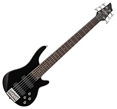 Gear4Music Chicago 6 String Bass Guitar Black