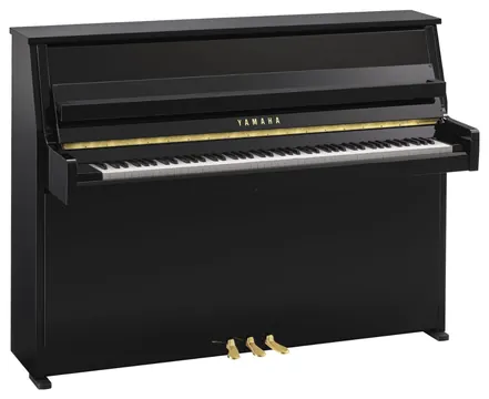 Yamaha B10 New Series Acoustic Piano | Gold fittings | Polished Ebony