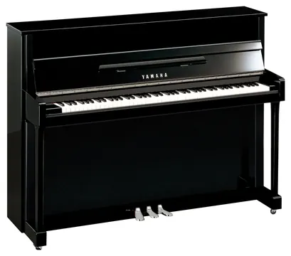 Yamaha B2 Klavier schwarz poliert mit Chrom Beschlägen