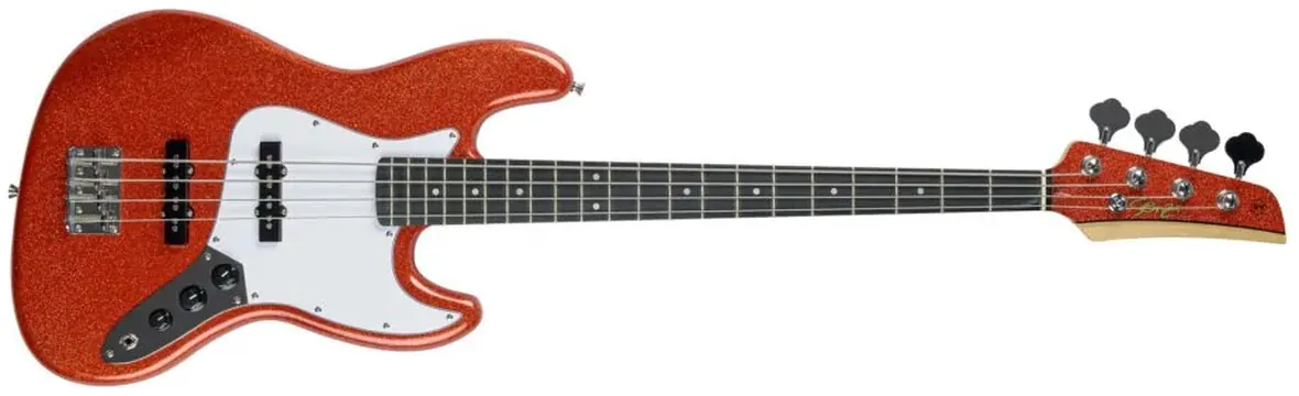 Seizi Contrabaixo Elétrico Seizi Fun Jazu JB 4 Cordas Passivo Lava Red Sparkle