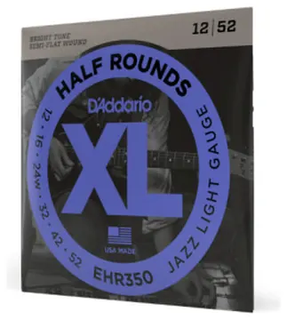 Daddario D'Addario EHR350 12-52 Jazz Light, XL Half Rounds